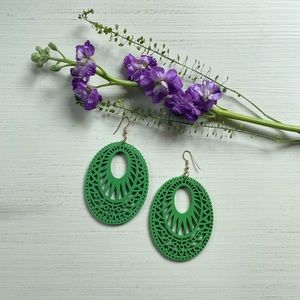 Rustic green earrings